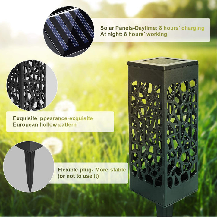 Solar Path Lights, Set of 12 | Warm White LED, IP55 Waterproof | PP Material, Stake or Flat Mount, No Wiring Required