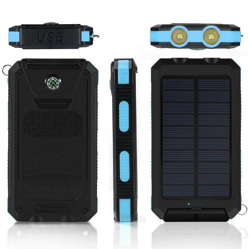 Solar Power Bank 20000mAh | Waterproof Shockproof Design | Solar + USB Charging, Multi-Mode LED Torch for Camping &amp; Outdoors