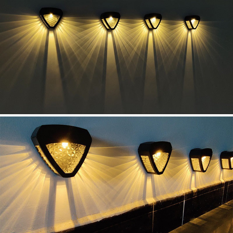 Solar Wall Lamp Black Metal | 25 x 10 x 15 cm | IP65 Weatherproof, Dusk-to-Dawn Sensor, 50,000 Hour LED, Patio and Driveway