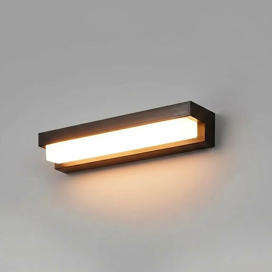 Modern Solara outdoor wall lamp with solar-powered LED for patios, balconies, and gardens.