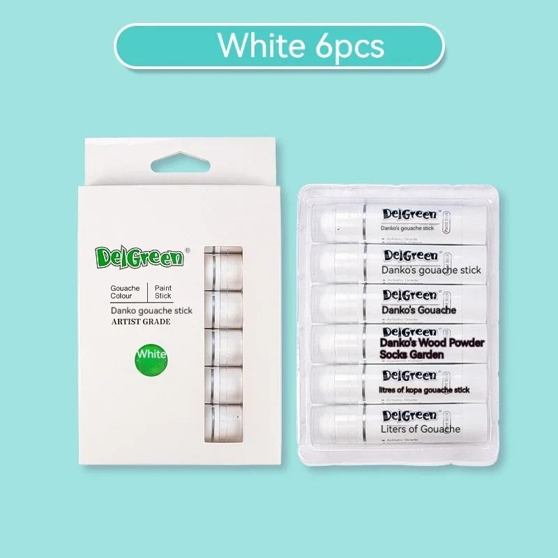 Solid Gouache Paint Sticks 12/18/24 Colours | Water-Soluble, Washable &amp; Non-Toxic | Instant-Dry Matte Finish for Artists