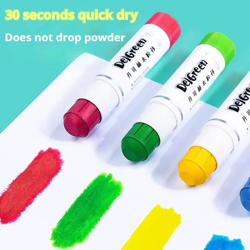Solid Gouache Paint Sticks 12/18/24 Colours | Water-Soluble, Washable & Non-Toxic | Instant-Dry Matte Finish for Artists