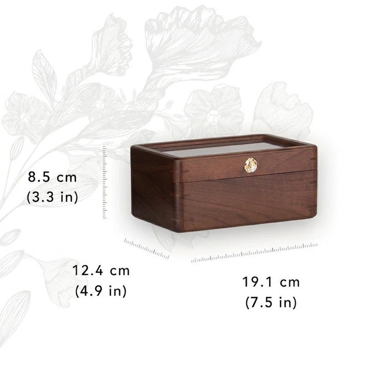 Solid Walnut Watch Box | Tempered Glass Top | Padded Cushions | 3, 5 &amp; 10 Slot Options