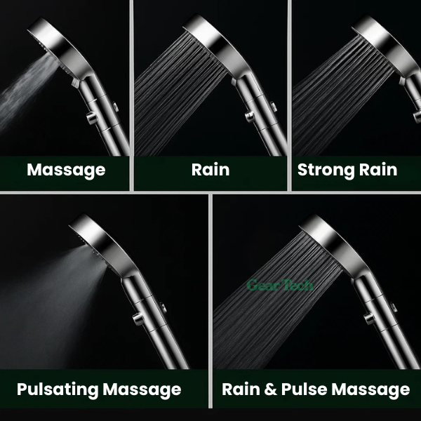 Spa-Style Shower Head | Three Spray Modes, Pause Button