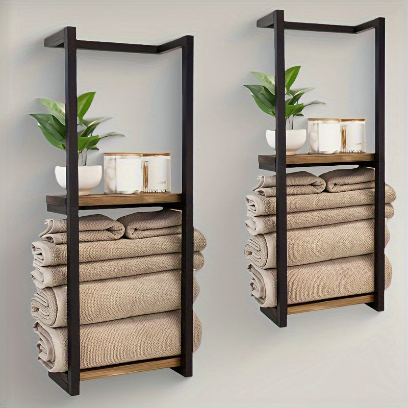 Space-Saving Towel Rack | Wall-Mounted Industrial Design