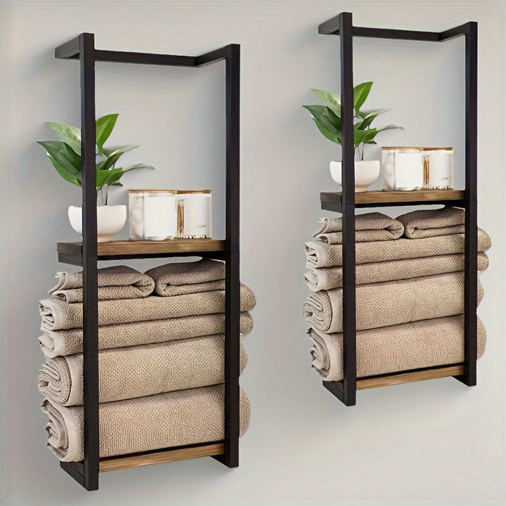 Space-Saving Towel Rack | Wall-Mounted Industrial Design
