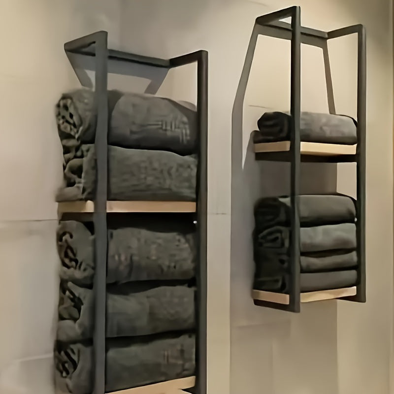 Space-Saving Towel Rack | Wall-Mounted Industrial Design