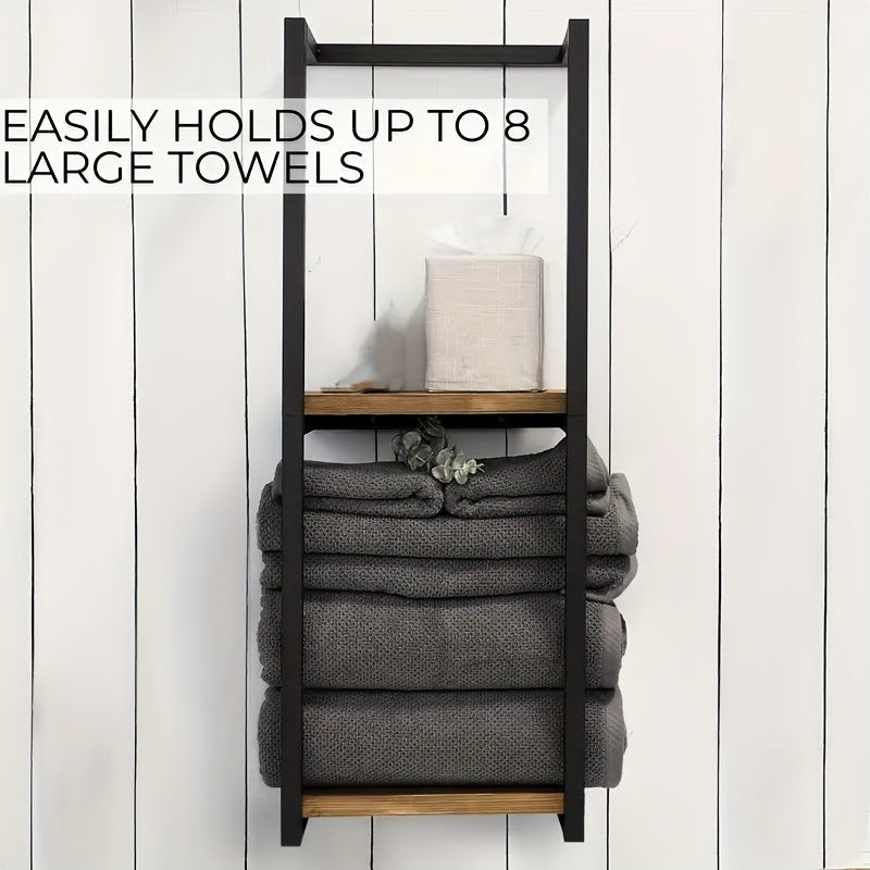 Space-Saving Towel Rack | Wall-Mounted Industrial Design