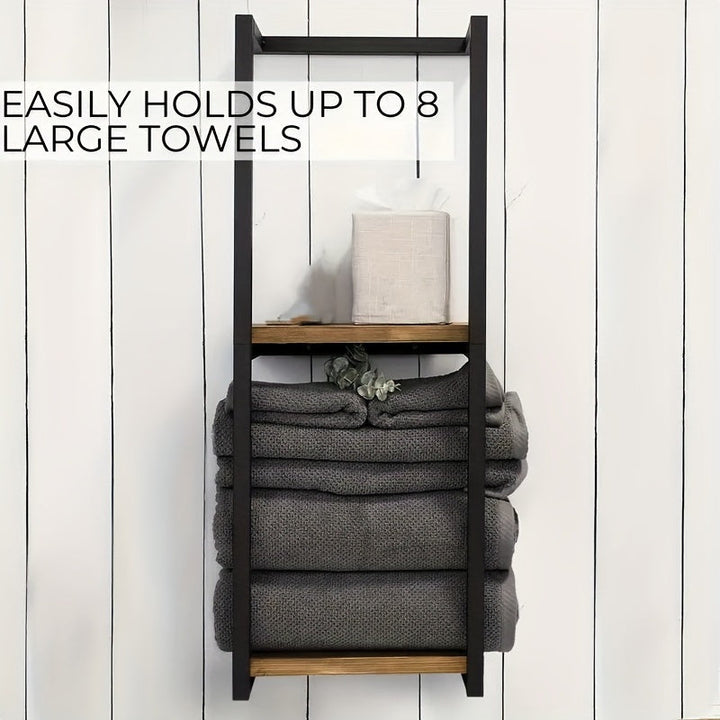 Space-Saving Towel Rack | Wall-Mounted Industrial Design