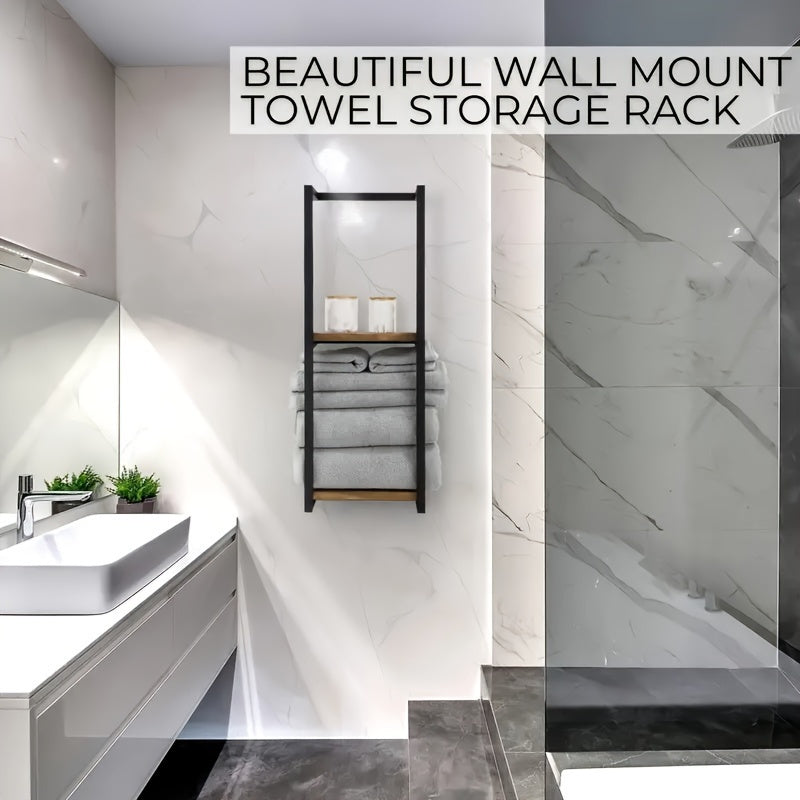 Space-Saving Towel Rack | Wall-Mounted Industrial Design