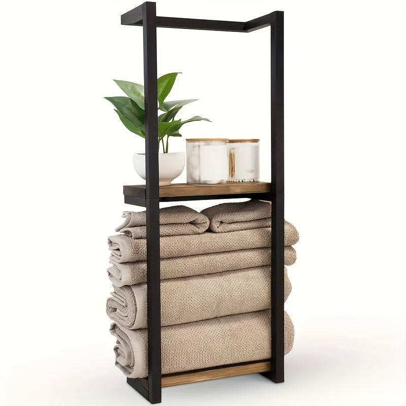 Space-Saving Towel Rack | Wall-Mounted Industrial Design