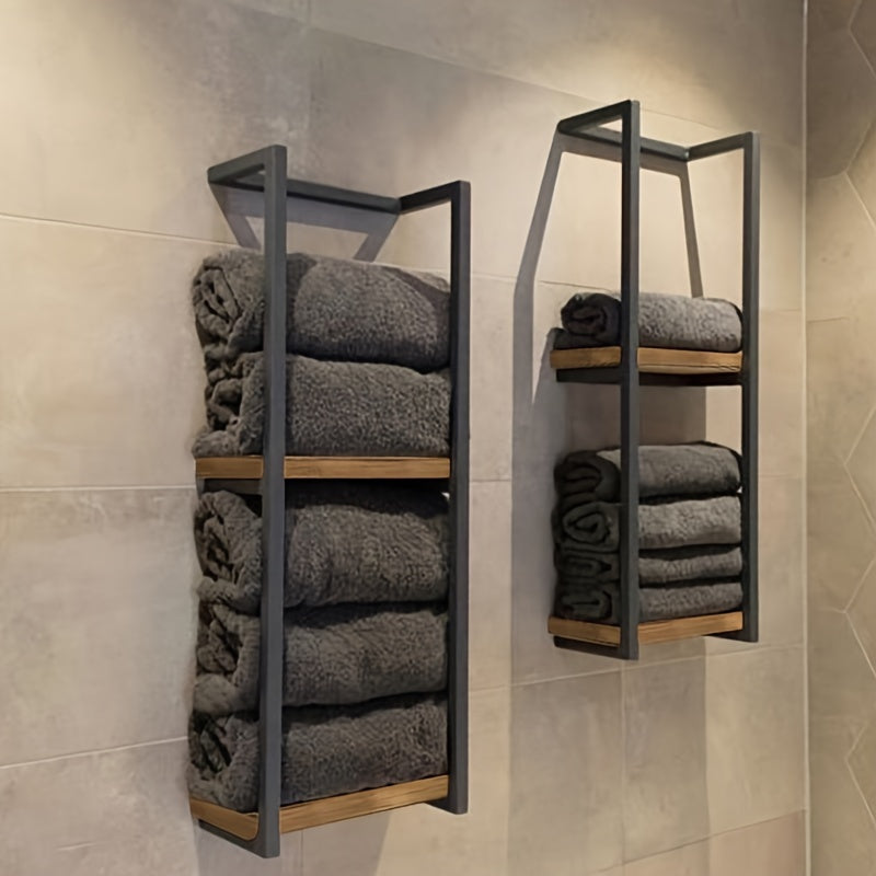 Space-Saving Towel Rack | Wall-Mounted Industrial Design