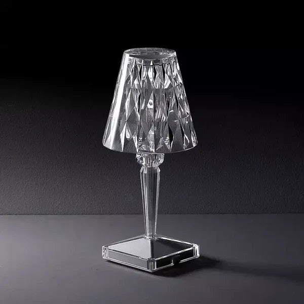 Crystal Table Lamp Acrylic 26 x 12 cm | Touch Control, Rechargeable | 3 Light Colours, USB Charging Cable Included 19