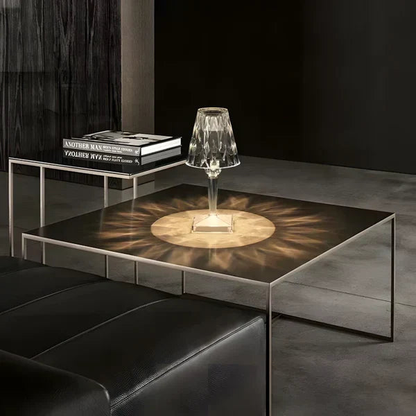 Crystal Table Lamp Acrylic 26 x 12 cm | Touch Control, Rechargeable | 3 Light Colours, USB Charging Cable Included 20