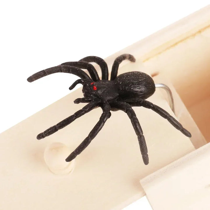 Spider Prank Box Halloween Toy | Wooden Pop-Up Surprise Mechanism | Reusable Trick Toy for Parties and Gatherings