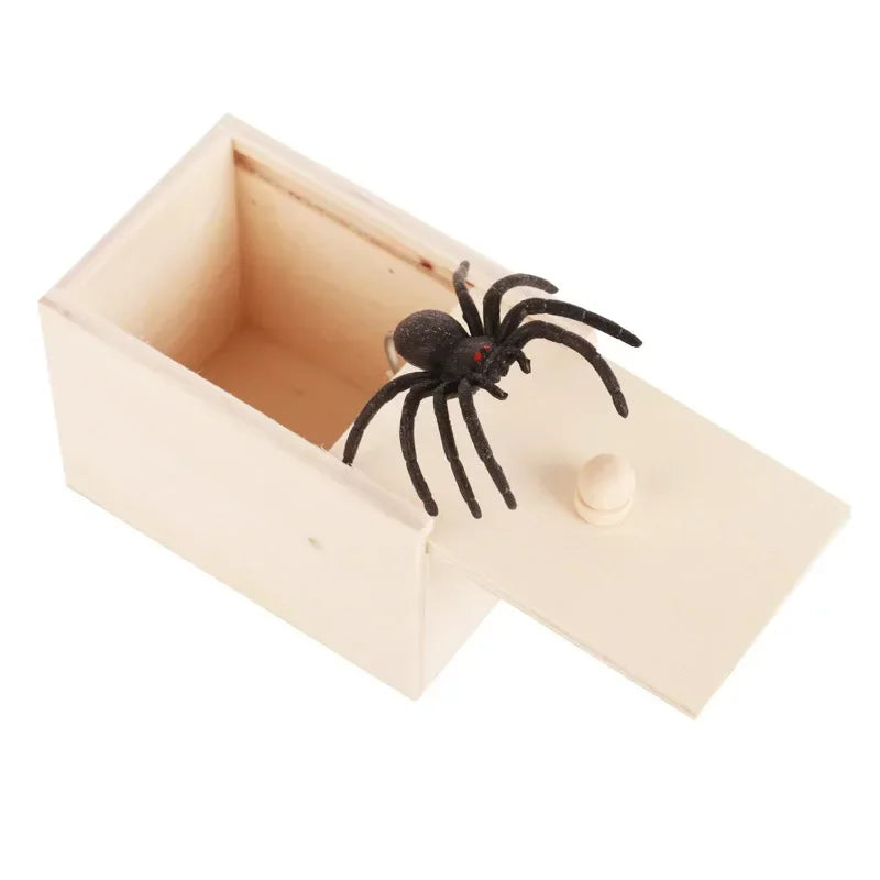 Spider Prank Box Halloween Toy | Wooden Pop-Up Surprise Mechanism | Reusable Trick Toy for Parties and Gatherings
