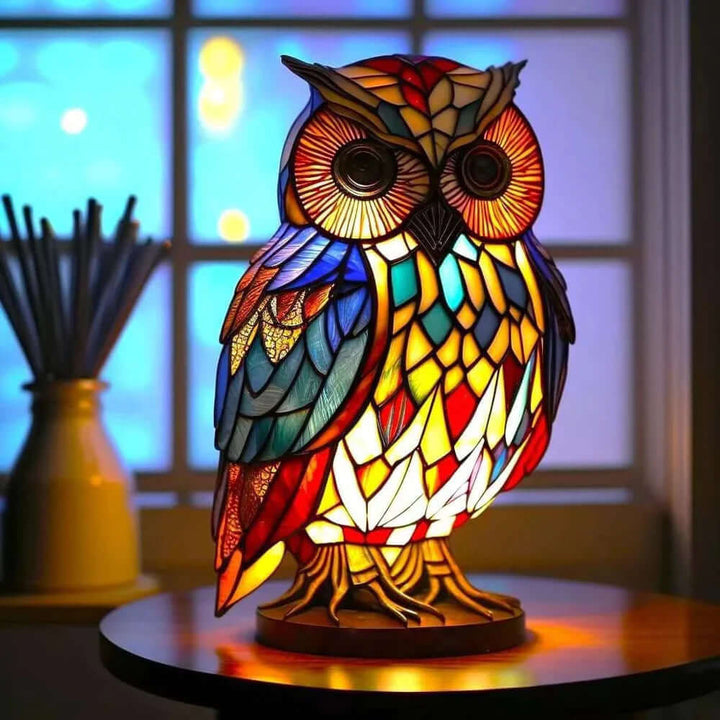 Stained Glass Animal Lamp, 15 cm | Glass &amp; Metal, 11 Animal Designs | Warm Handcrafted Ambient Glow for Bedside &amp; Living Room