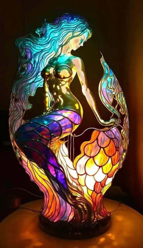 Stained Glass Animal Lamp, 15 cm | Glass &amp; Metal, 11 Animal Designs | Warm Handcrafted Ambient Glow for Bedside &amp; Living Room