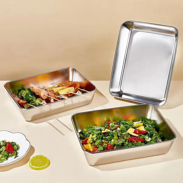 Stainless Steel Airtight Food Storage Boxes | Stackable Leak-Proof Lids, Microwave & Dishwasher Safe | Keeps Food Fresh Longer