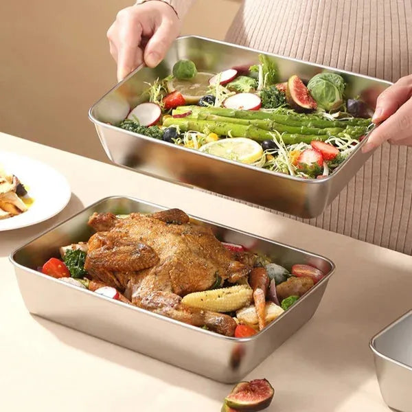 Stainless Steel Airtight Food Storage Boxes | Stackable Leak-Proof Lids, Microwave &amp; Dishwasher Safe | Keeps Food Fresh Longer