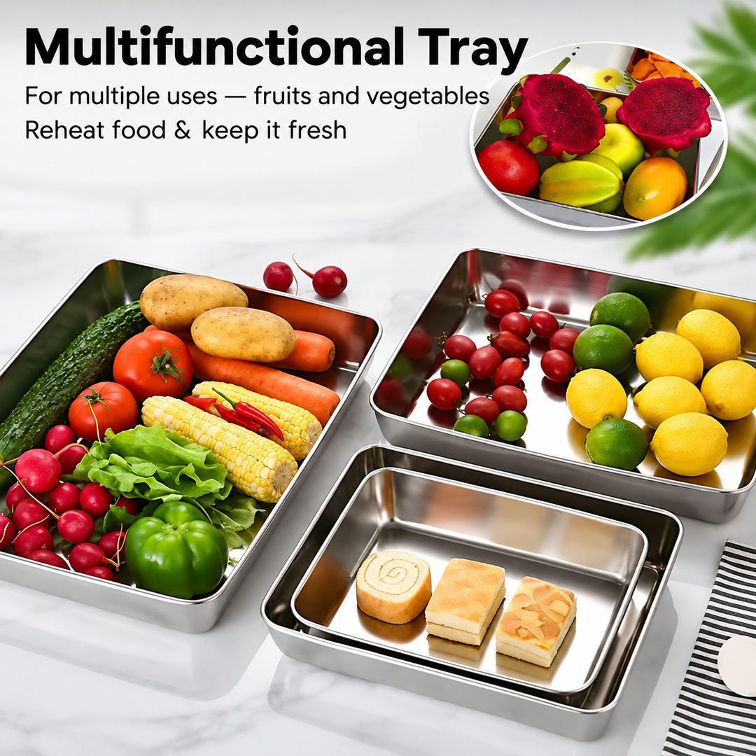 Stainless Steel Airtight Food Storage Boxes | Stackable Leak-Proof Lids, Microwave &amp; Dishwasher Safe | Keeps Food Fresh Longer