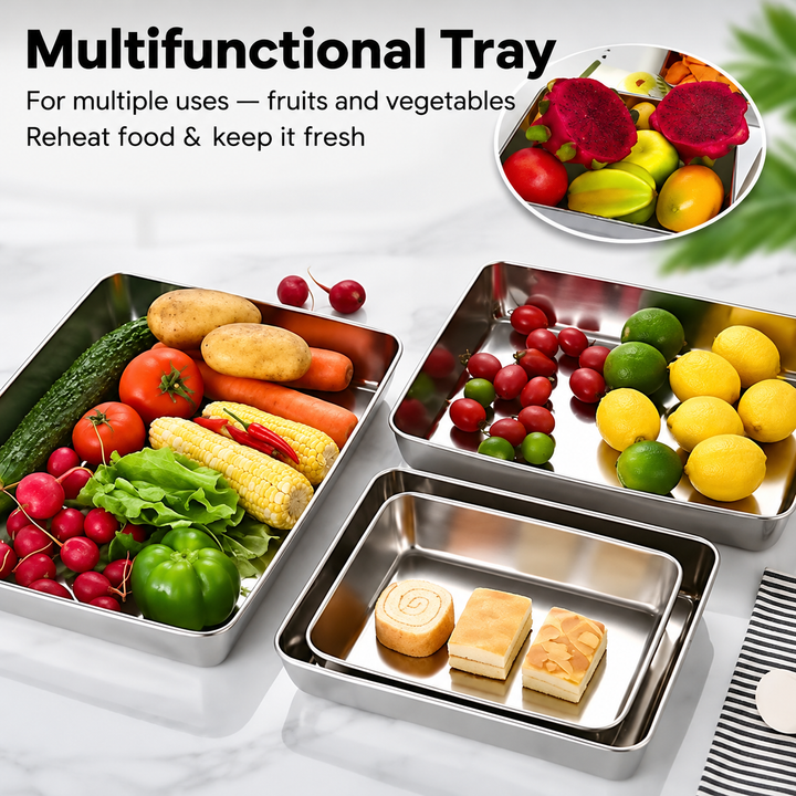 Stainless Steel Airtight Food Storage Boxes | Stackable Leak-Proof Lids, Microwave &amp; Dishwasher Safe | Keeps Food Fresh Longer