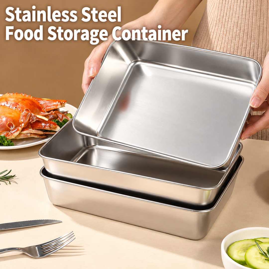 Stainless Steel Airtight Food Storage Boxes | Stackable Leak-Proof Lids, Microwave &amp; Dishwasher Safe | Keeps Food Fresh Longer