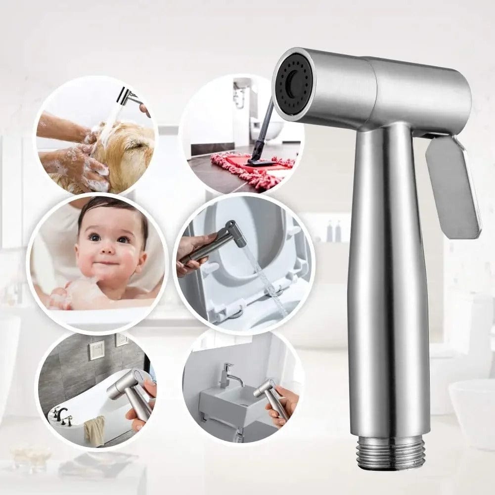 Stainless Steel Handheld Bidet Sprayer | Self-Cleaning Nozzle | Adjustable Pressure | No-Drill Installation