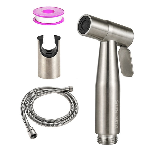 Stainless Steel Handheld Bidet Sprayer | Wall Mounted | 1.5m Hose | Single Hole Installation