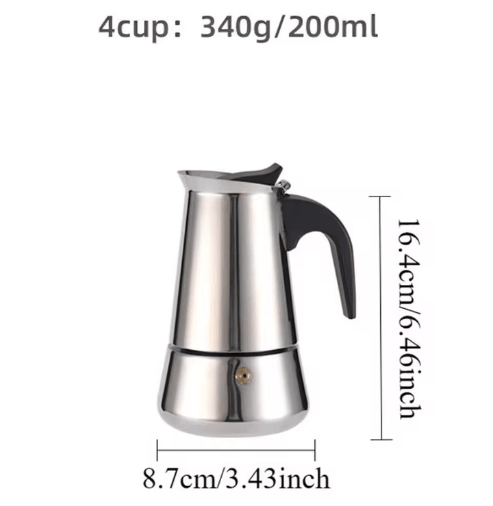 Stainless Steel Moka Pot Italian Coffee Maker | Stovetop Espresso Maker, Brews 9 Cups | Gas, Electric &amp; Ceramic Compatible