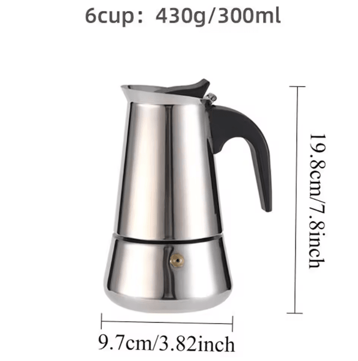 Stainless Steel Moka Pot Italian Coffee Maker | Stovetop Espresso Maker, Brews 9 Cups | Gas, Electric &amp; Ceramic Compatible