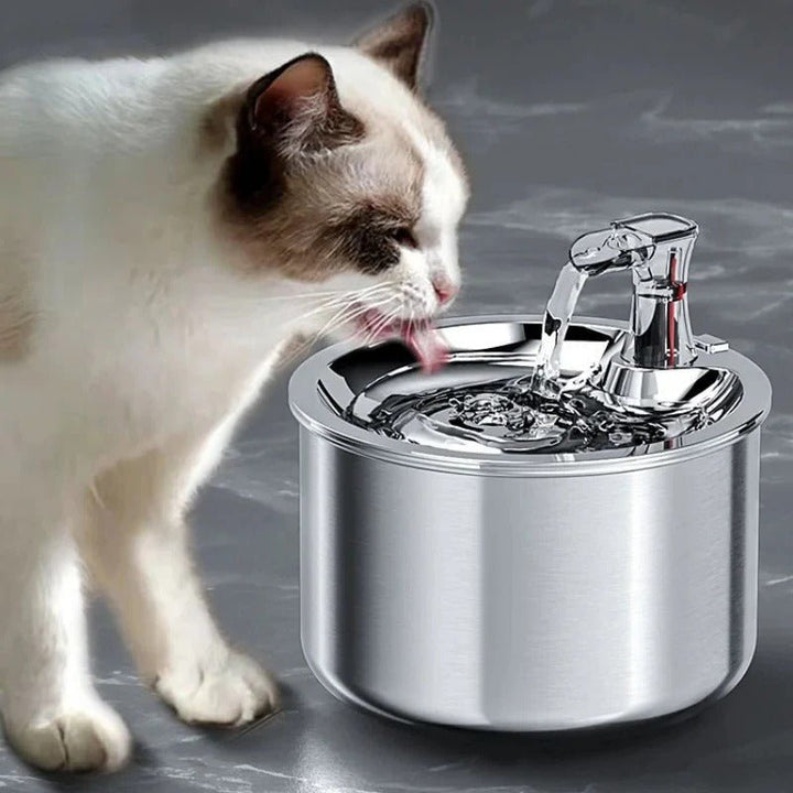Stainless Steel Cat Drinking Fountain with Sensor &amp; 4-Stage Filtration 0