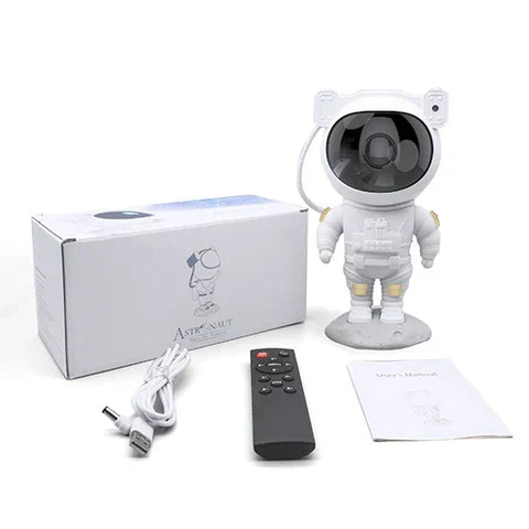 Star Projector with Astronaut Design | 8 Colour Modes, Remote Control &amp; Auto Timer | USB Powered, Rotatable Helmet