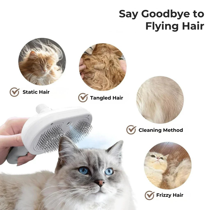Steam Pet Grooming Brush | Suitable for Short, Long, Curly &amp; Thick Coats | Ultra-Quiet, Reduces Shedding by up to 95%