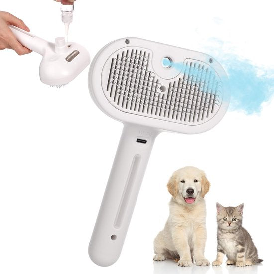 Steam Pet Grooming Brush | Suitable for Short, Long, Curly &amp; Thick Coats | Ultra-Quiet, Reduces Shedding by up to 95%