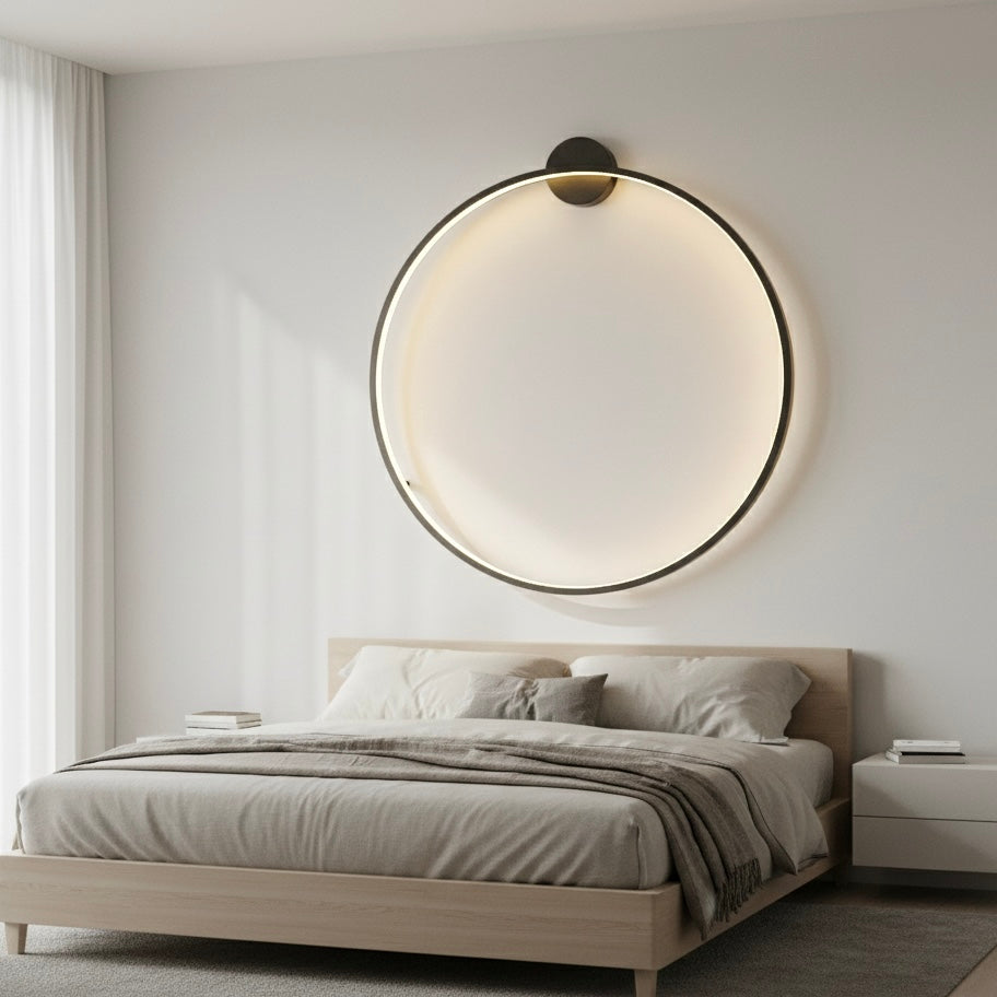 Stellar modern LED wall light with dimmable satin black design