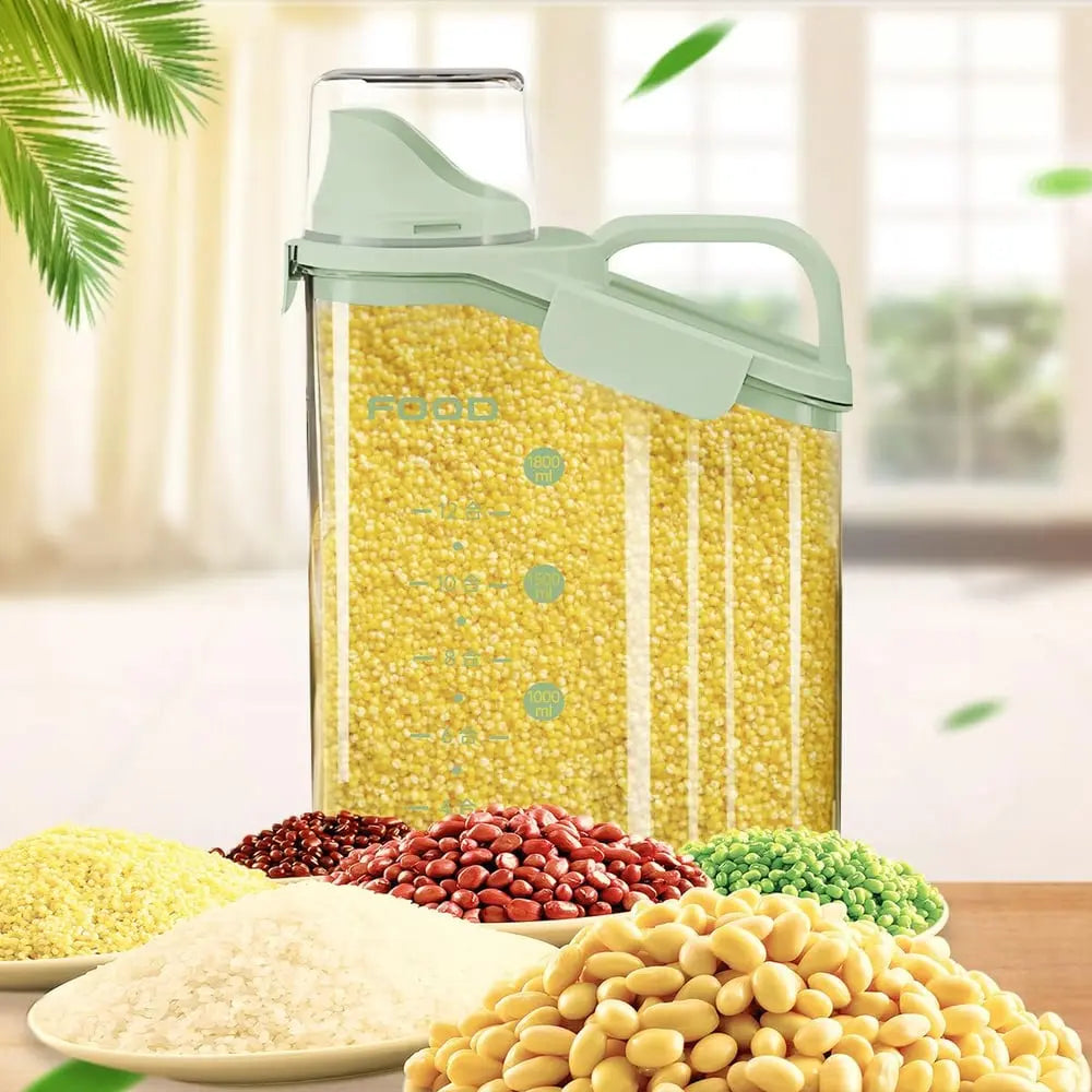 Storage Container with Measuring Cup and Spout | Airtight Food Canister