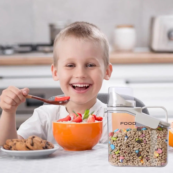 Storage Container with Measuring Cup and Spout | Airtight Food Canister