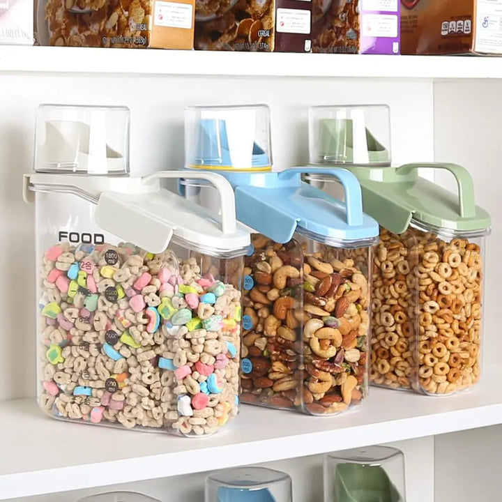Storage Container with Measuring Cup and Spout | Airtight Food Canister