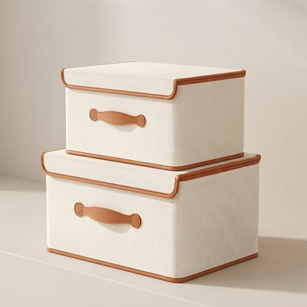 Storage Box Foldable Oxford Fabric Reinforced Organizer with Lid and Carry Handles 1