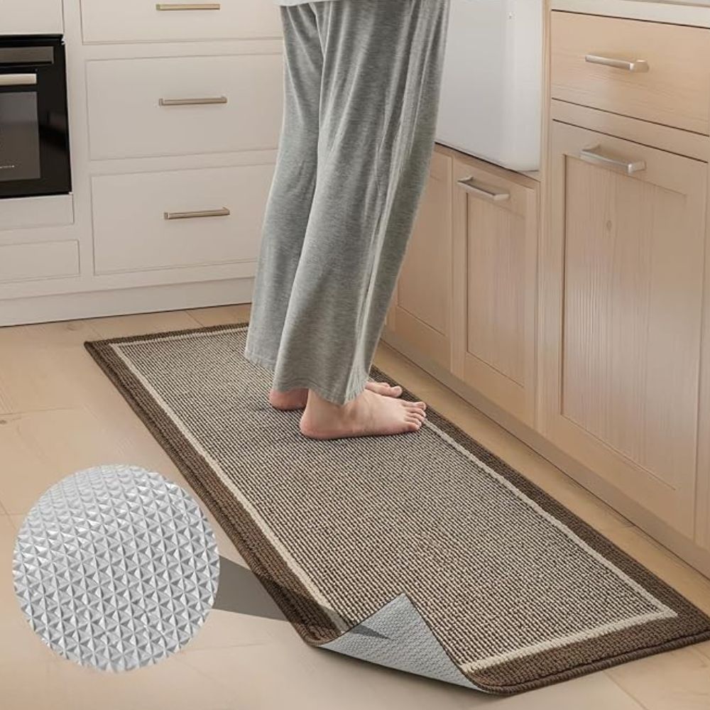 Runner Rug Polypropylene | Anti-Slip Backing, Cushioned Comfort | 50x80cm & 45x120cm in Midnight, Mocha or Stone Mist 2