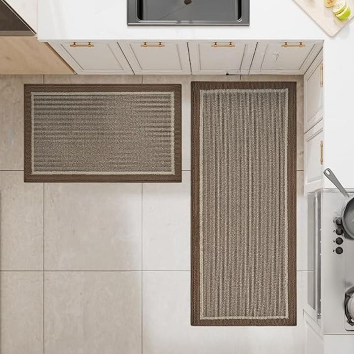 Runner Rug Polypropylene | Anti-Slip Backing, Cushioned Comfort | 50x80cm &amp; 45x120cm in Midnight, Mocha or Stone Mist 9