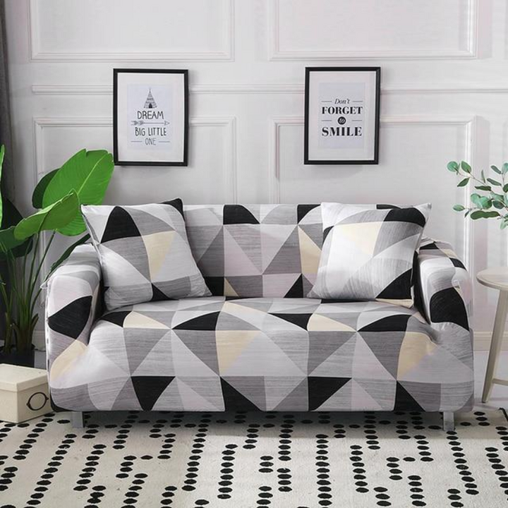 Stretch Sofa Cover with Foam Bars for Standard Living Room Sofas 0