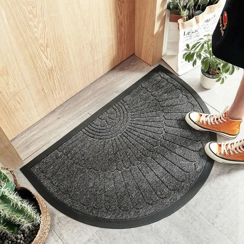Stylish Half-Round Door Mat | Non-Slip Rubber Design for Dirt Trapping and Moisture Absorption 3