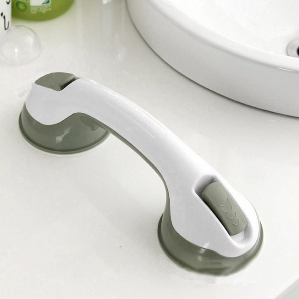 Suction Cup Shower Grab Bar | 136kg Capacity | No-Drill | Ergonomic Grip | Portable | Grey &amp; White