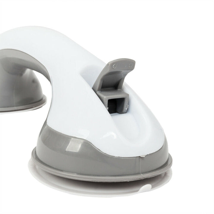 Suction Cup Shower Grab Bar | 136kg Capacity | No-Drill | Ergonomic Grip | Portable | Grey &amp; White