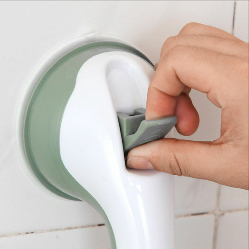 Suction Cup Shower Grab Bar | 136kg Capacity | No-Drill | Ergonomic Grip | Portable | Grey &amp; White