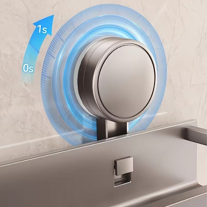 Suction Cup Bathroom Shelf | No Drill Rack With Towel Rail