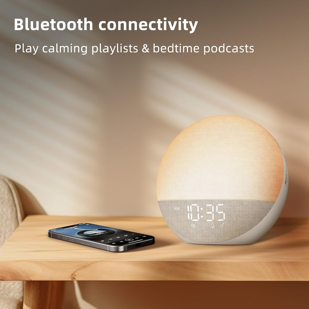 Sunrise Alarm Clock with Touch Controls | Gradual Dawn Simulation &amp; Sunset Dimming | Multiple Alarm Tones &amp; Brightness Levels