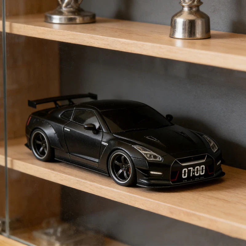 Supercar Alarm Clock with Engine Sound | LED Display, Flame &amp; Smoke Light Effects | Mains Powered, No Batteries Needed